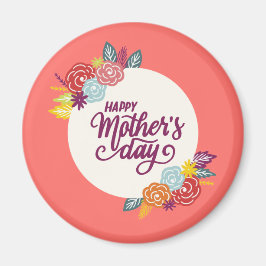 Imã Dia de as mães Feliz Floral Elegante | Magnet