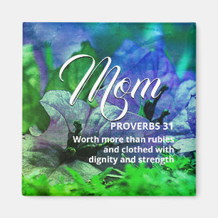 Imã DIA DE AS MÃES feliz MOM PROVERBS 31 verde azul