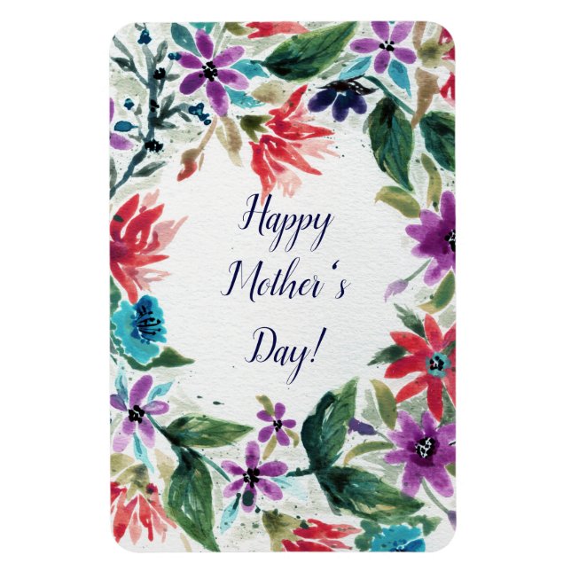 Ímã Dia de as mães Floral Pintado com Aquarela (Vertical)