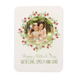 Ímã Dia de as mães Mínimo Rosa de Watercolor Wreath