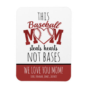 Ímã Dia de as mães Personalizado da Mãe Baseball