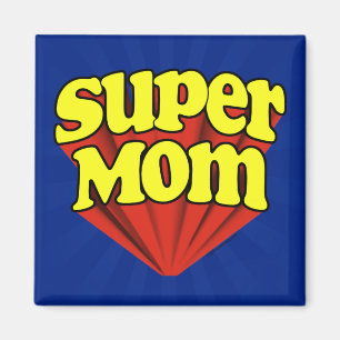 Imã Dia de as mães Super Mãe Vermelho/Amarelo/Azul