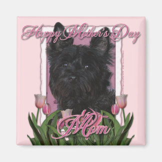 Imã Dia de as mães - Tulipas cor-de-rosa - Cairn Terri