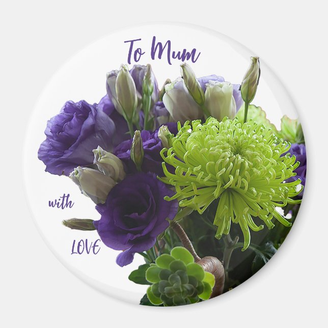 Imã Dia de as mães verde e roxo (Frente)