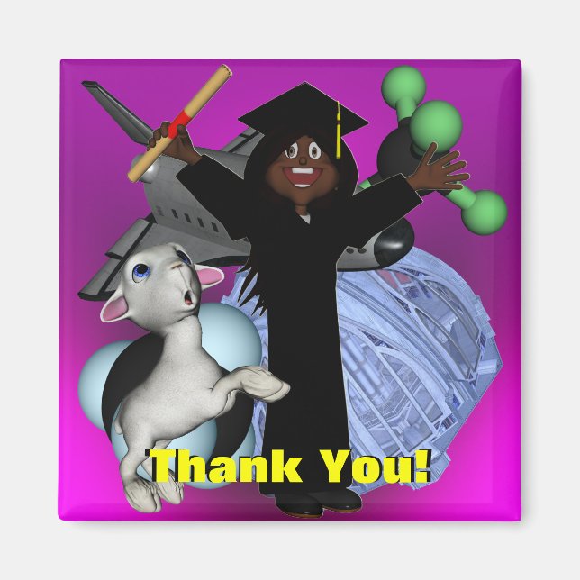 Imã Dia de Graduação Obrigado (Frente)