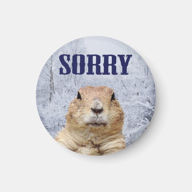 Imã Dia de Groundhog Desculpe (Frente)