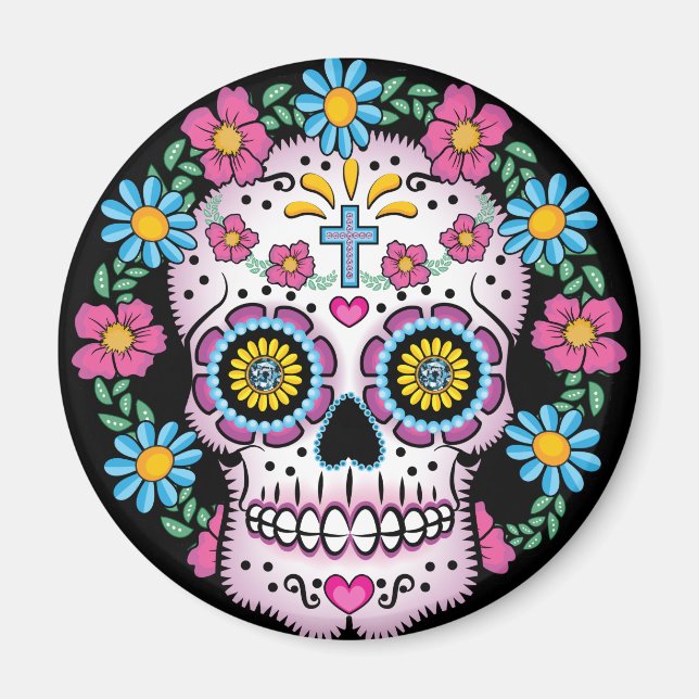 Imã Dia de los Muertos Skull (Frente)