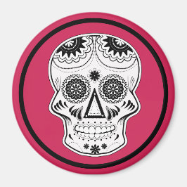Imã Dia de Los Muertos Skull Magnet
