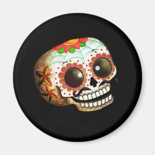Imã Dia de Los Muertos Sugar Crânio Arte