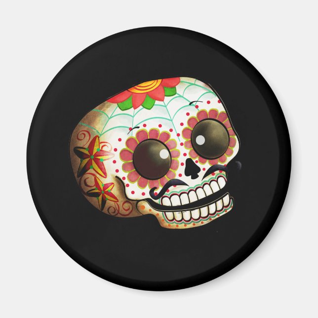 Imã Dia de Los Muertos Sugar Skull Art (Frente)