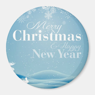 Imã Dia de neve com flocos de neve e coelho