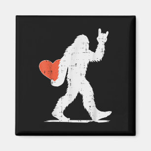 Imã Dia de os namorados Bigfoot Rock Heart Sasquatch W
