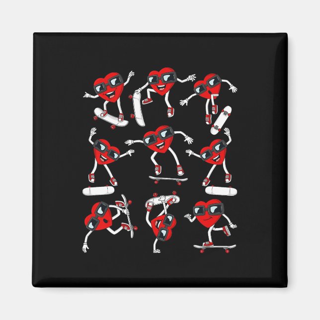 Imã Dia de os namorados Cardíaco Anel Painéis Meninos (Frente)