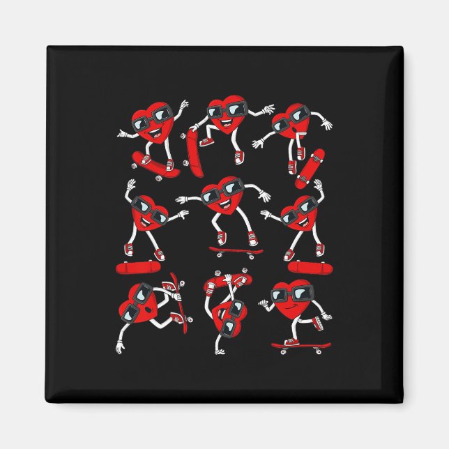 Imã Dia de os namorados Cardíaco Anel Painéis Meninos (Frente)