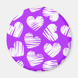 Imã Dia de os namorados Cardíaco Branco Roxo Moderno