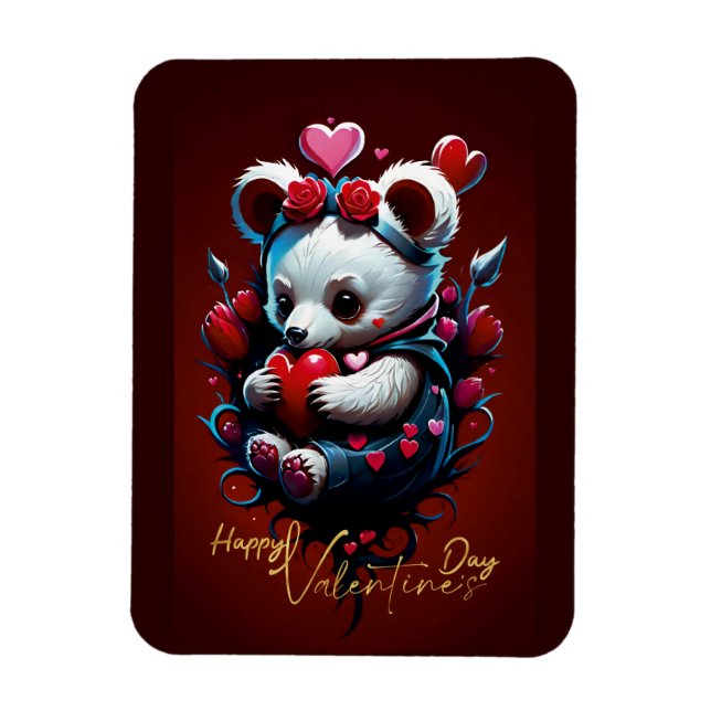 Ímã Dia de os namorados com Urso Rico (Vertical)