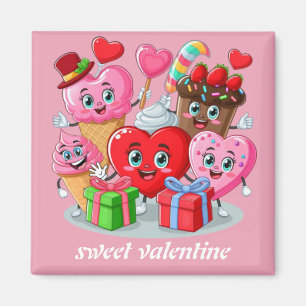 Imã Dia de os namorados de Cartoon Heart & Sweet amigo