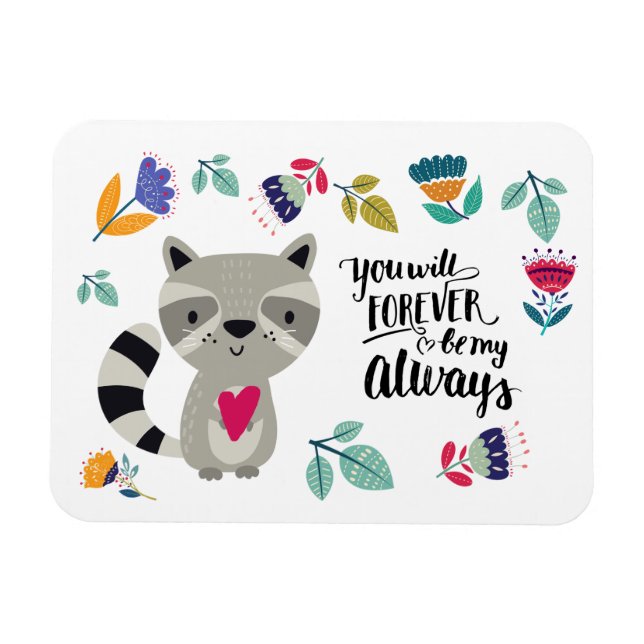 Ímã Dia de os namorados Funny Raccoon Gift (Horizontal)