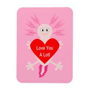 Ímã Dia de os namorados Love Heart Axolotl