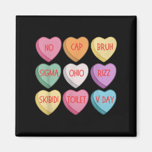 Imã Dia de os namorados Skibidi Rizz Candy Heart Groov