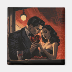 Imã Dia de os namorados vintage retro casal cômico