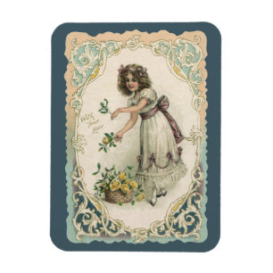 Ímã Dia de os namorados Vitoriano Vintage, Garota com