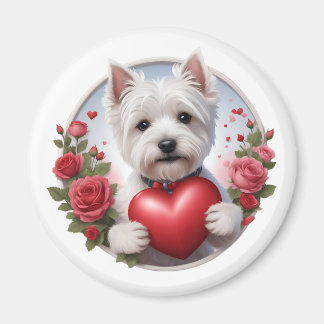 Imã Dia de os namorados Westie de coração
