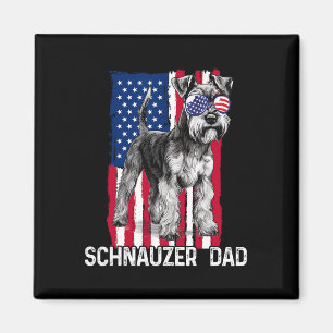 Imã Dia de os pais De Cão Gift Mini Schnauzer Usa Flag