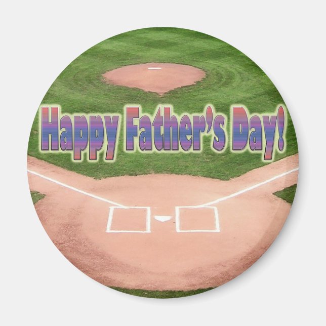 Imã Dia de os pais feliz beisebol (Frente)