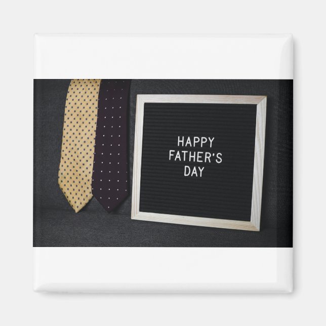 Imã Dia de os pais Feliz Magneta Negra Clássica (Frente)