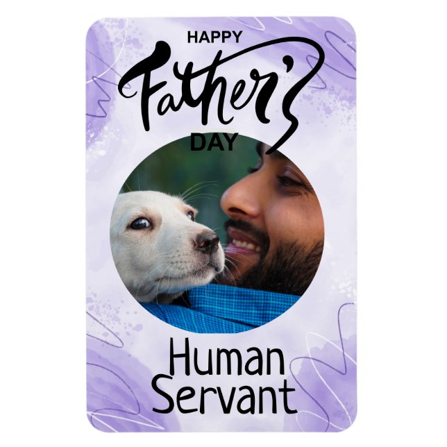Ímã Dia de os pais Feliz, Servo Humano, Roxo Personali (Vertical)