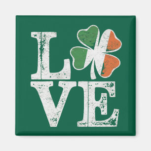 Imã Dia de São Patrício Amor Sortudo Trevo Irlandês Ve