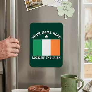 Ímã Dia de São Patrício Bandeira da Irlanda Nome Perso