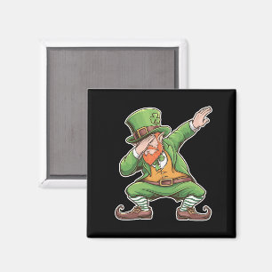 Imã Dia de São Patrício Dab Dabbing Leprechaun Em Verd