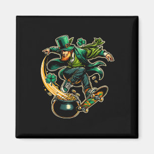 Imã Dia de São Patrício De Patins De Skate Leprechaun