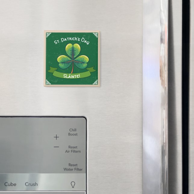 Imã Dia de São Patrício de Shamrock Retro (In Situ (Fridge))