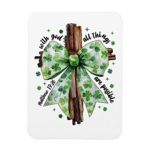 Ímã Dia de São Patrício Fé Cristã Trevo Shamrock