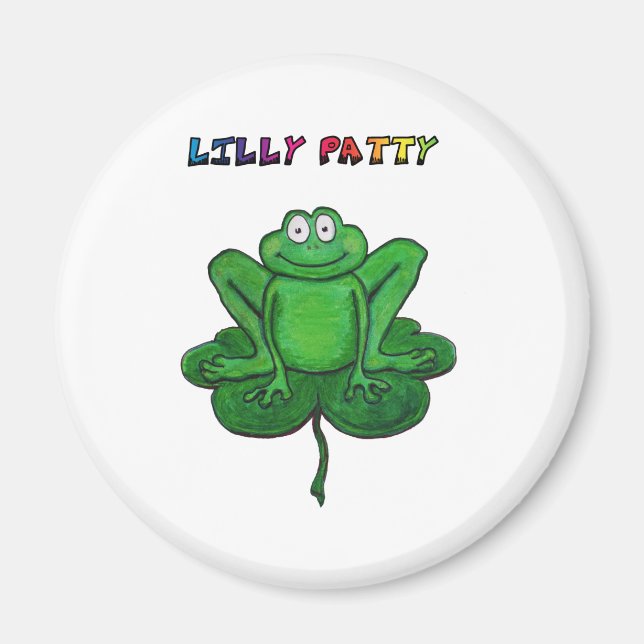 Imã Dia de São Patrício Funny Lilly Patty Pad Sapo (Frente)