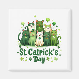 Imã Dia de São Patrício Gatos Saint Pattys Mulheres G