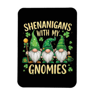 Ímã Dia de São Patrício Gnome Shamrock Sortudo