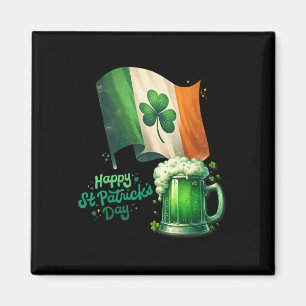 Imã Dia de São Patrício Irish Beer Ireland Flag Men Wo