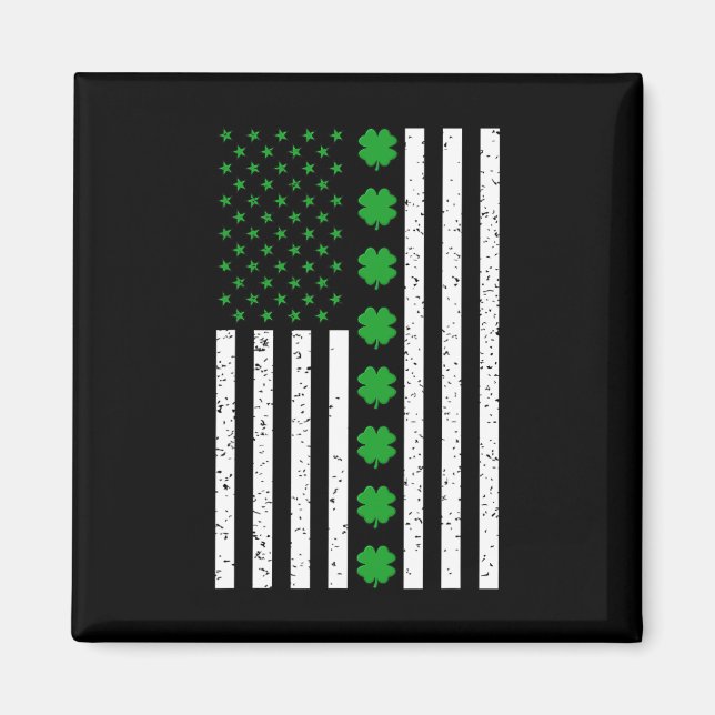 Imã Dia de São Patrício Irish Clover American Flag (Frente)
