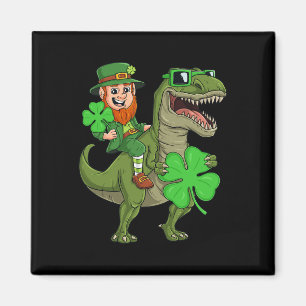 Imã Dia de São Patrício Leprechaun Andando T Rex Diver