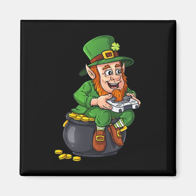 Imã Dia de São Patrício Leprechaun Video Game Controll (Frente)