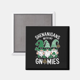 Imã Dia de São Patrício Lucky Shamrock Leopard Gnomos