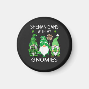 Imã Dia de São Patrício Shamrock Sortudo Leopardo Gnom