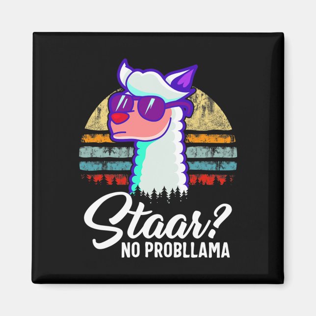 Imã Dia de Teste do Texas Llama Alpaca Para Estudantes (Frente)
