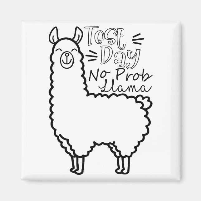 Imã Dia de Teste Sem Prob-llama Llama Dia de Teste do  (Frente)