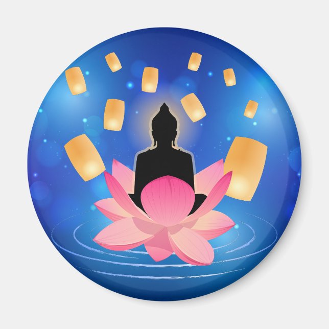 Imã Dia de Vesak Buda no Lanterna de Lótus Vaisakha (Frente)