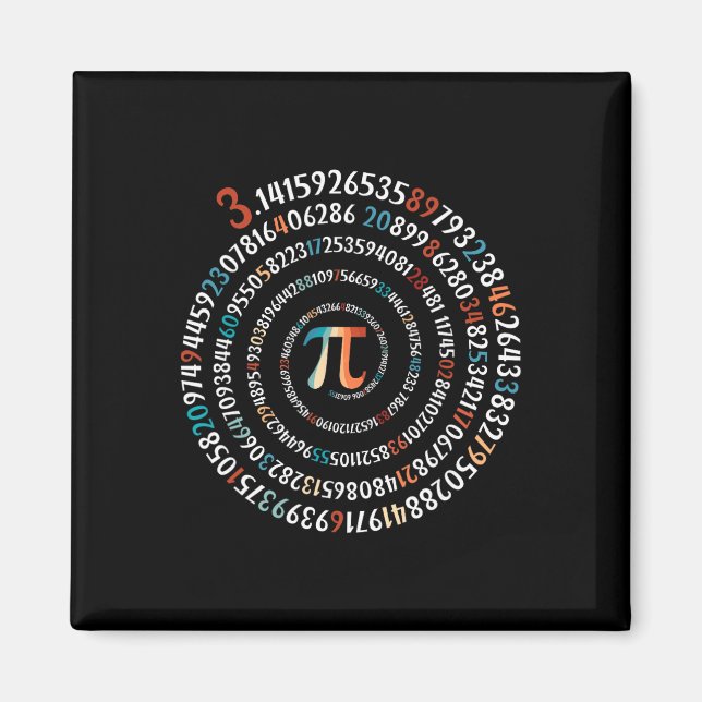 Imã Dia Divertido do Pi 3.14 Símbolo do Pi Número em E (Frente)